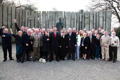 With Supporters on First Day in Dail